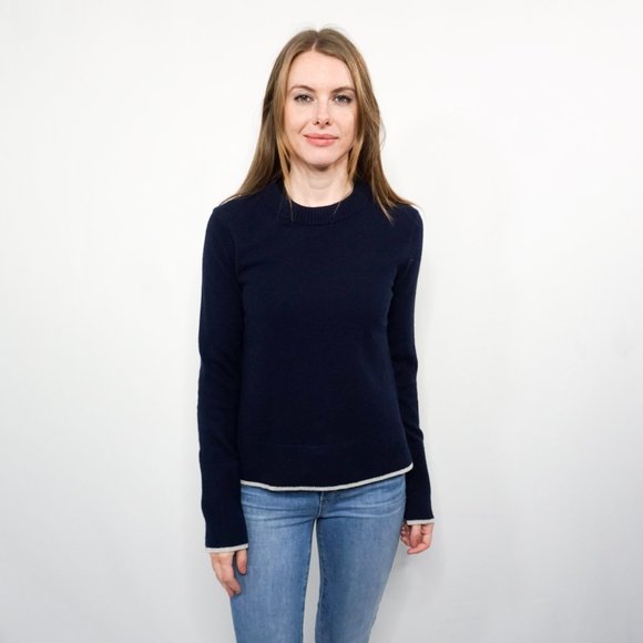 rag & bone Sweaters - RAG & BONE Flavia Navy Cashmere Crew Sweater